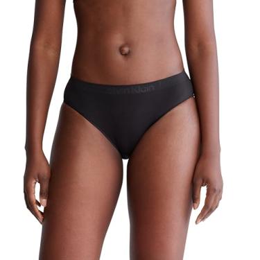 Imagem de Calvin Klein Biquíni feminino Bonded Flex sem costura, pacote com 3, cintura média, Preto/Preto/Preto, M