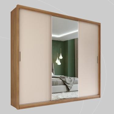 Imagem de Guarda-Roupas Casal 3 Portas com Espelho Multimóveis CR35234