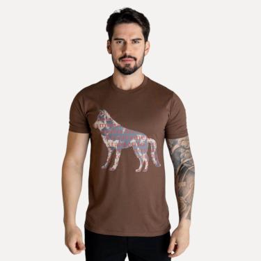 Imagem de Camiseta Acostamento Casual Wolf Logo Marrom