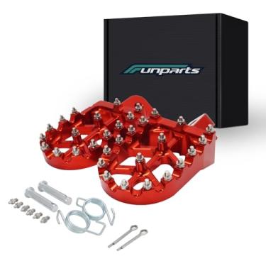 Imagem de Funparts Pedais de motocicleta Dirt Bike Pedais Descansos CNC Para CRF CR XR 50 80 85 100 110 125 200 RM KX TTR PW SSR Apollo TAO SDG Dirt Pit Bike Vermelho