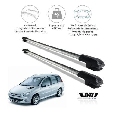 Imagem de Rack Travessa Teto Peugeot 206 E 207 Sw Wagon Escapade Prata
