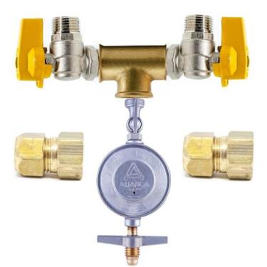 Imagem de Kit Conexões + Regulador Aliança 1 Kg/h Gás Glp Sem Flexível - Elite G