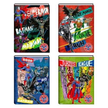 Imagem de Caderno Costurado 1/4 Jandaia Capa Dura Liga da Justiça 80 Folhas Emba