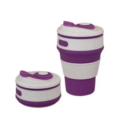 Imagem de Copo Retrátil Eco Friendly 350ML Roxo - Mai Home