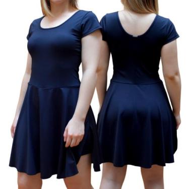 Imagem de Maiô/vestido Com Saia Embutida Com Bojo Moda Praia Evangélica UV50+ To