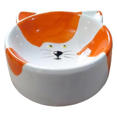 Imagem de Comedouro Individual em Porcelana - Formato de Gato 150 ml - The Pets 