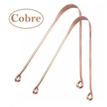 Imagem de Kit Raspador de Lingua de Cobre Limpador Ayurveda 2un - SOULBIO.SHOP
