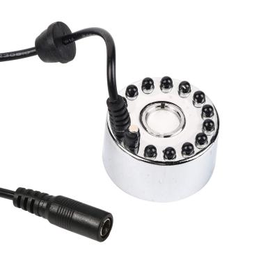 Imagem de fabricante de névoa ultrassônica de mudança de cor 24V,Atomizador de LED, atomizador de névoa de fonte de água LED, umidificador de ar para escritório em casa carro(Three-color gradient fog head)