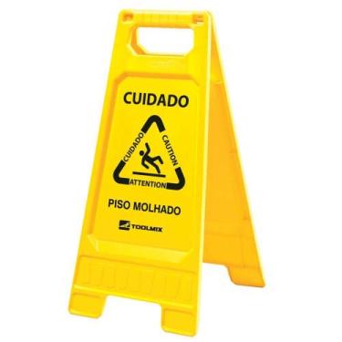Imagem de Cavalete placa Piso Molhado sinalização - Vonder 