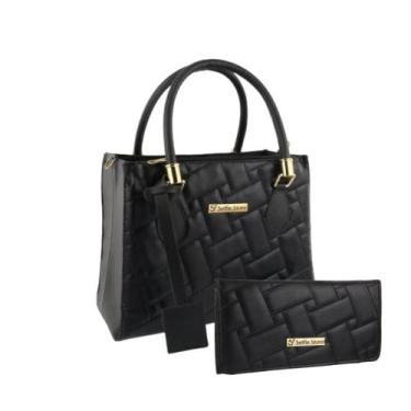 Imagem de Bolsa Feminina Transversal Tote De Lado Moda + Carteira Kit - Selfie S