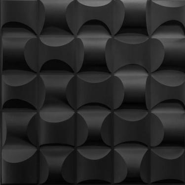 Imagem de Kit De 16 Placas 50x50 Cor Preta Com Fita Adesiva 3m 4m² - PONALTI TRE