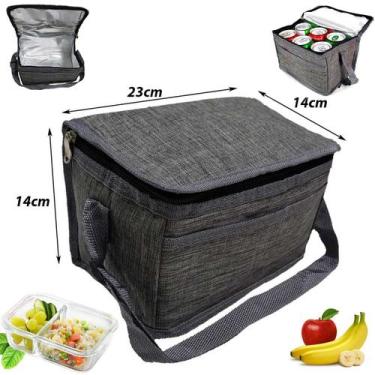 Imagem de Bolsa Térmica Porta Marmita Masculina Feminina Pequena Bolsinha Forrad