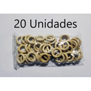 Imagem de Argola de Madeira 30 mm para Artesanato Cor Marfim Natural., 20 UNIDAD
