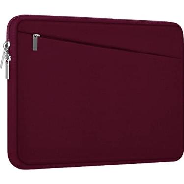 Imagem de Capa para laptop de 15,6 cm, bolsa de transporte durável para computador, maleta, bolsa de mão com bolso frontal, capa fina para laptop de 15,6 polegadas HP, Dell, Lenovo, Asus, notebook, vinho tinto