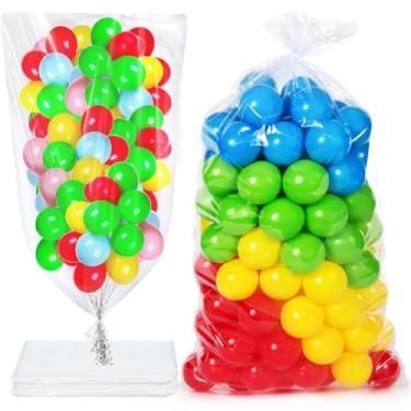 Imagem de Large Balloon Bags for Transport 98.4 x 59.1 Inches Clear Balloon Drop Bag Plastic Bags for Balloons Big Balloon Carrying Bag Giant Storage Bags for Birthday Celebration Eve Party Supplies (8 Pcs)
