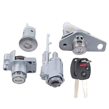 Imagem de NewYall Pacote de 5 interruptores de ignição com trava cilíndrica para porta de barril tranca porta-malas e trava de tampa de combustível com chaves