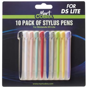 Imagem de Mart Cobra Stylus Nintendo DS Lite - Pacote com 10 Canetas de Substituição Coloridas - Acessórios Nintendo DS Lite para Jogos