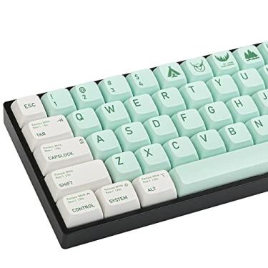 Imagem de XDA PBT Capa de tecla, 139 teclas de sublimação de tinta verde floresta conjunto de capa de chave para interruptores Cherry/Gatron MX 60% / 68/GK61 teclado mecânico para jogos (verde floresta)