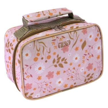 Imagem de Necessaire Feminina Ls Bolsas Floral Rosa - L S BOLSAS E MOCHILAS