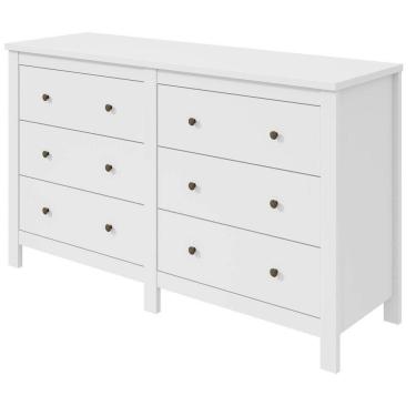 Imagem de Cômoda Maggiore 6 Gavetas Com Estilo Retrô Móveis Lopas Branco