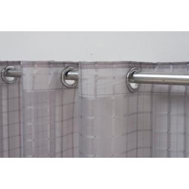 Imagem de Cortina 6 Metros X 2,80 C/ Voil Voal Xadrez Quarto Sala - Stanzanni Bo