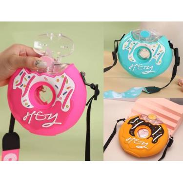 Imagem de Garrafa Garrafinha De Água Donnuts Rosquinha Resistente Com Alça Capa 
