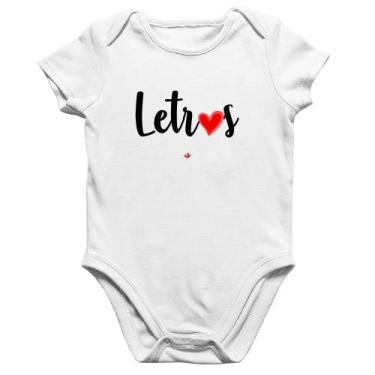 Imagem de Body Bebê Algodão Letras por amor - Foca na Moda, Branco, P