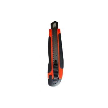 Imagem de Estilete Estreito Emborrachado Lâmina 9mm Inox Leoarte, LARANJA