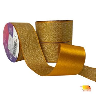 Imagem de Fita Cetim Lurex 38mm  Presente  Lembrancinha  Laços - Cinderela Fitas