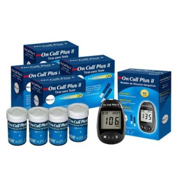Imagem de Kit Medidor de Glicose On Call Plus II + 250 tiras Reagentes - Medleve