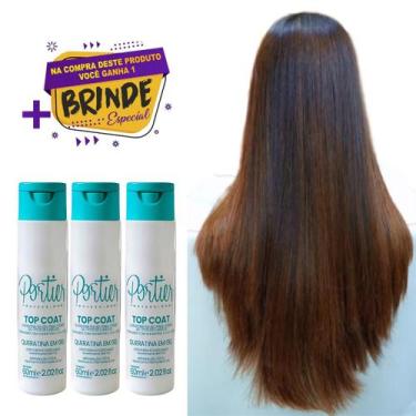 Imagem de Kit C/3 Portier Top Coat Queratina em Gel 60ml Original