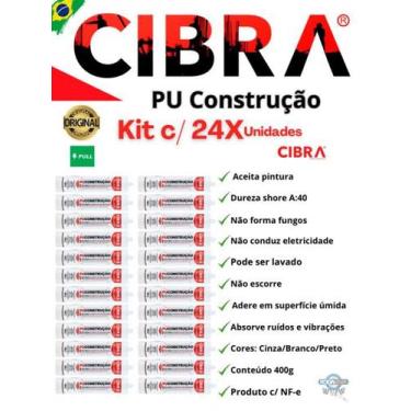 Imagem de 24x Pu Cola Selante de Poliuretano Cibra flex 400g Cz Adesivo Selante
