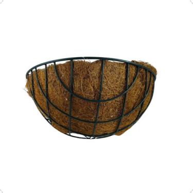 Imagem de Meio Vaso Fibra Coco 35 Cm Pendente Decoração Resistente Natural - Ins
