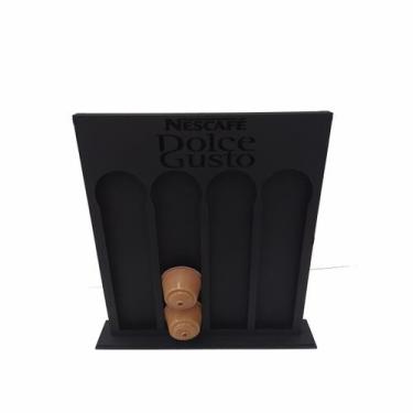 Imagem de Porta Cápsulas Para   Café Expresso Dolce Gusto Em Mdf Preto Com Base 