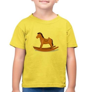Imagem de Camiseta Algodão Infantil Cavalinho De Pau - Foca na Moda, Amarelo can