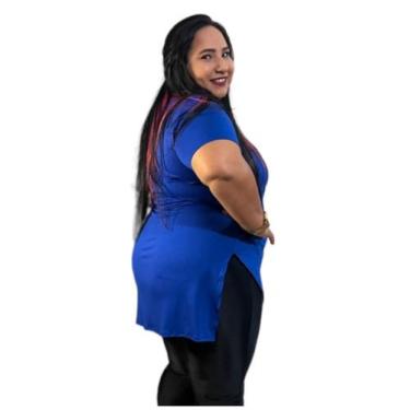 Imagem de Blusa plus size basica tapa bumbum rf:08 - momento confecções, Royal