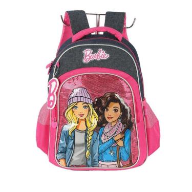 Imagem de Mochila de Costas Luxcel Barbie Amigas Rosa e Preto
