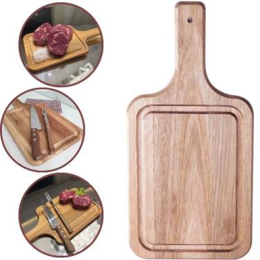 Imagem de Tábua de Corte Madeira 45cm Churrasco Cozinha com Canaleta - Simonaggi