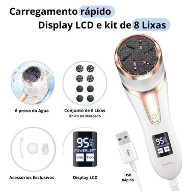 Imagem de Removedor de Calos e Rachaduras Eletrico para Pes Esfoliante Premium Lixa