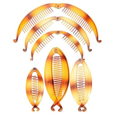 Imagem de 6 Unidades Grampos De Cabelo Para Mulheres Presilhas De Banana Prendedor De Rabo De Cavalo Grampos De Cabelo De Banana Para Mulheres Garra De Cabelo De Banana Senhorita Volta