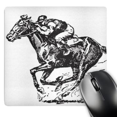 Imagem de 3dRose Mouse pad de corrida de cavalos e coquilha (mp_26013_1) LLC 20 x 20 x 0,25 pol