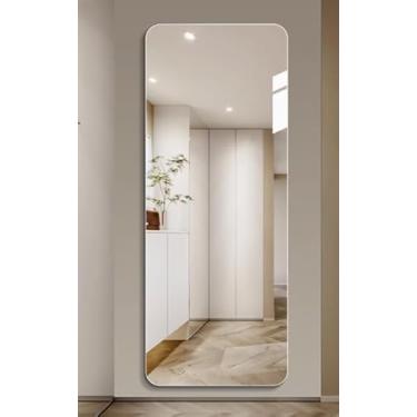 Imagem de ULEZUAR Painéis de espelho autoadesivos para academia, azulejo de espelho de corpo inteiro montado na parede, espelhos de treino para porta de academia em casa, guarda-roupa, grande (canto redondo, 40