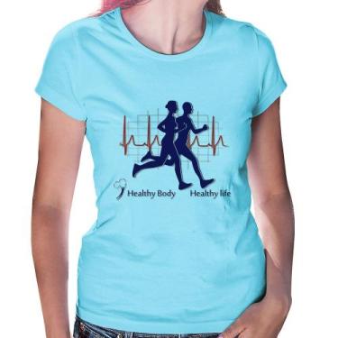 Imagem de Baby Look Batimentos Cardíacos Corrida - Foca na Moda, Azul bebê, G