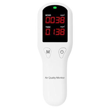 Imagem de Monitor de qualidade do ar, formaldeído de detecção precisa, testador TVOC AQI para detecção de poluição do ar interno/externo. 1 pacote (portátil)