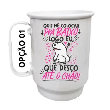 Imagem de Caneca Alumínio 500ml Quis me colocar pra baixo, logo eu que - LARANJA