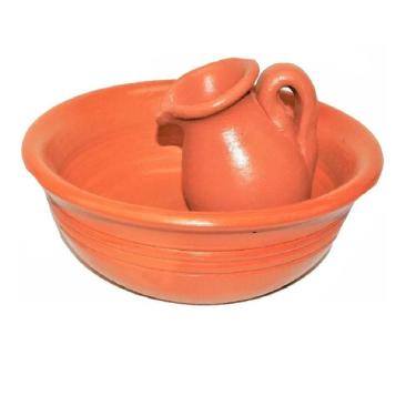 Imagem de Kit Bacia E Jarro Vaso De Barro Decoração Casa/Igreja