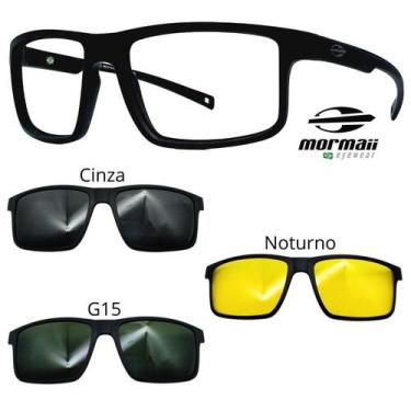Imagem de Oculos Mormaii Swap 5 6127 A14 Preto Fosco Com 3 Clipons, Cinza, G15, 