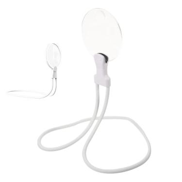 Imagem de Lupa de Pescoço Apoio Mesa Aumento 5x Haste Flexivel Leitura Trabalho Visualizaçao Ampla Multiuso Resistente