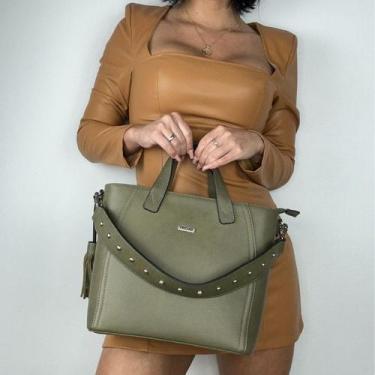 Imagem de Bolsa recuo em couro legitimo b.997, Stone verde