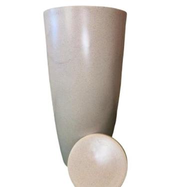 Imagem de Vaso De Planta Grande Cone Brilhante Luxo Decorativo Gg (cinza cimento)